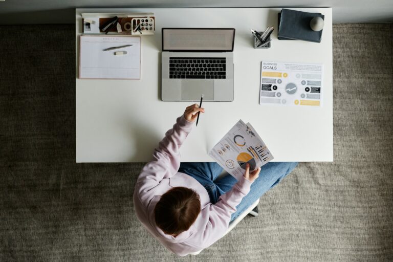 Marketer analyzing advertising statistics